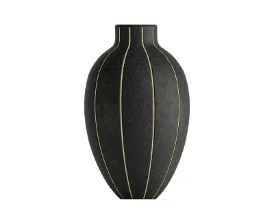 Black decorative ceramic vase with pattern 3D model