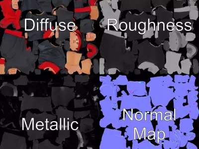 Martial Artist Character Model Pack with Dynamic Outfit Low-poly 3D model