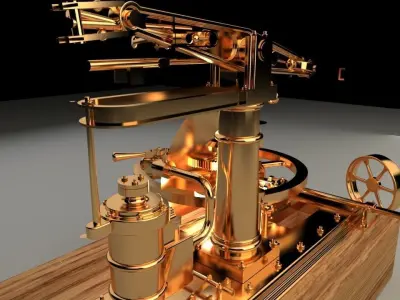 Chinese steam engine 3D model