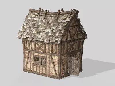 Thatch Hut House 02 For Games and Films 3D Model Low-poly 3D model