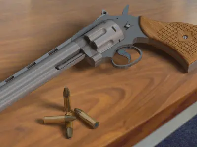 Designed Revolver 3D model