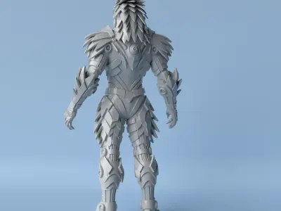 Cyberpunk Eagle Full Body  STL Sculpture for 3D Printing 3D print model