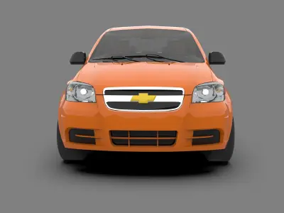 Chevrolet Aveo 2007 Low Poly Low-poly 3D model