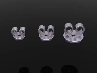 HEART SHAPE EARRING BACK SET MIX SIZE 3D print model