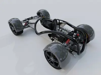 Car single place concept with v8 3D model