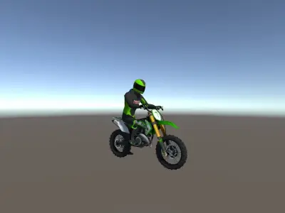 Low Poly Dirt Bike With Rider-4 Low-poly 3D model