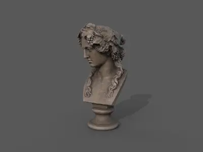Head of Bacchus Low-poly 3D model