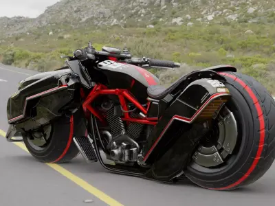 Stylized Futuristic Terry Motorcycle  Low-poly 3D model