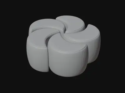 Flower Poufs 01  3D model