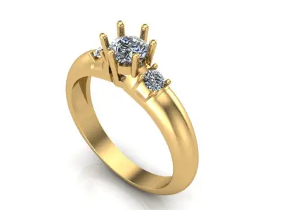  Engagement ring 3d model heart Design 3D print model 3D print model
