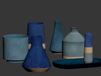 Set ceramic vases 2 3D model