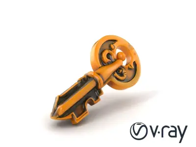 Intricate Antique-Style Key model pack Low-poly 3D model