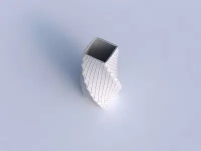 Vase twisted quadratic with diagonal grid plates 3D print model