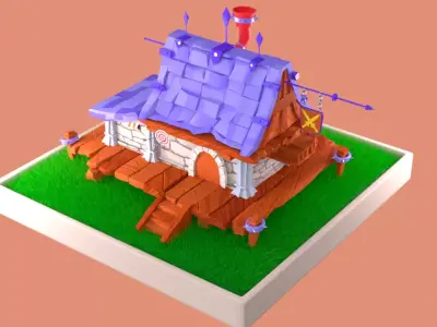 Enviroment Cartoon Low-poly 3D model