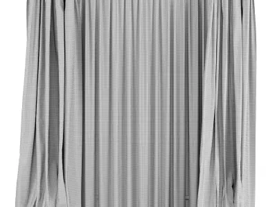 Curtain with rod 49 yellow curtain HBH  Low-poly 3D model