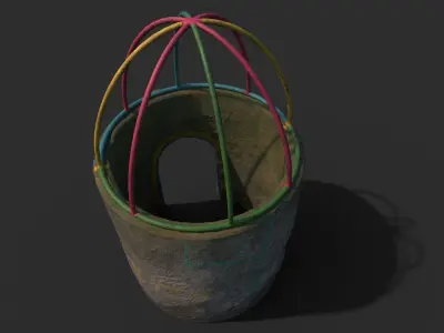 Old Concrete Ring for Soviet Playground Low-poly 3D model