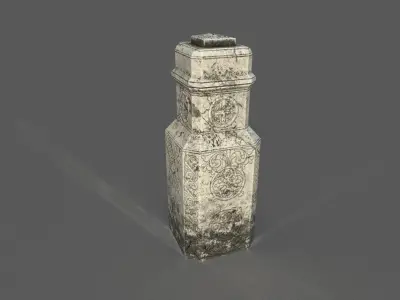 Marble pedestal Low-poly 3D model