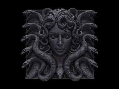 medusa frame cnc decor model 3D print model