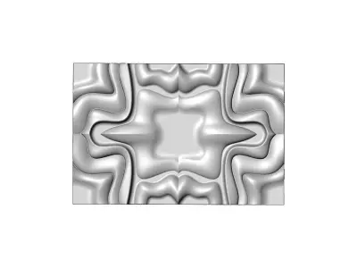 Large mirrored organic wall art panel relief  3D print model
