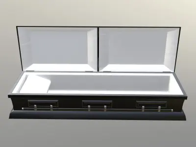Casket Black - Unity - HDRP - UE4 Low-poly 3D model