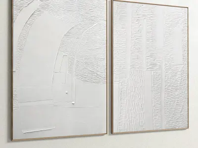 Plaster Two Photo Frame 137 Low-poly 3D model