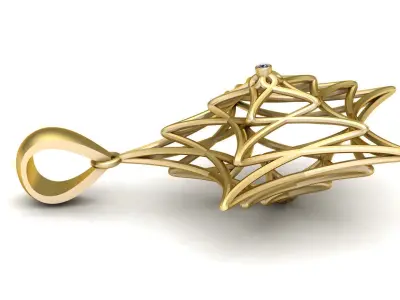 SPIERWEB DIAMOND PENDANT 3D PRINTABLE MODEL  3D print model