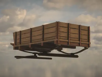 Western Wagon Low-poly 3D model