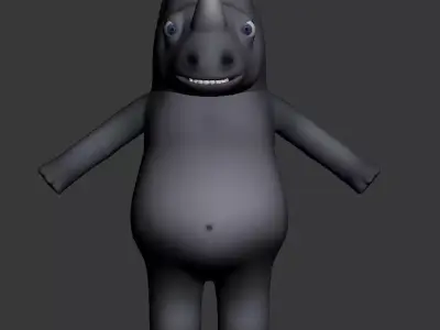 cartoon Rhino Low-poly 3D model Low-poly 3D model