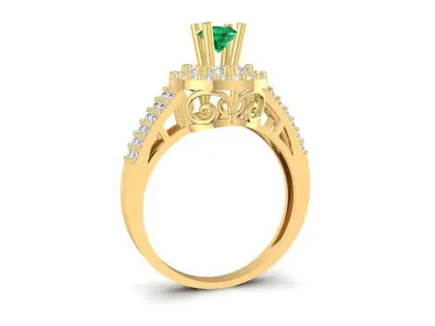 Luxury Halo Twist Engagement Ring 3D Model for Women 1723 3D print model