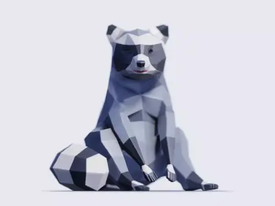 Raccoon Low-poly 3D model get