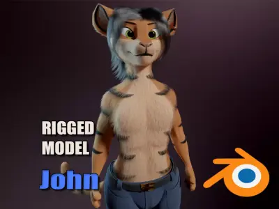 John Anthro Tiger 3D model