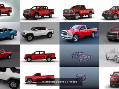 11 Truck collections 3D Model Pack