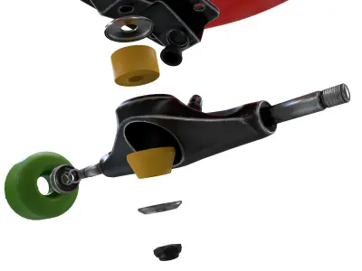 Skateboard Disassemble Low-poly 3D model