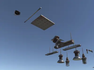 Best Lamps pack Low-poly 3D model