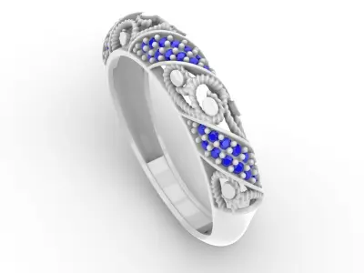 Jewelry Diamond Ring Model RG70 Free 3D print model
