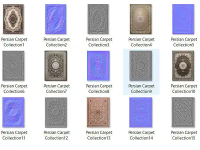 Persian Carpet Collection-vol9-4k texture Low-poly 3D model
