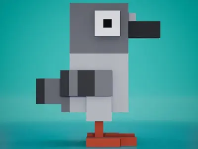 Voxel - Pigeon Low-poly 3D model