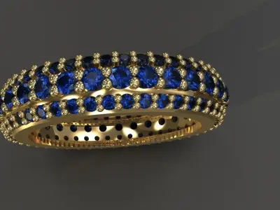 Diamond Eternity Band Gold Silver Platinum Luxury Jewelry 3D print model