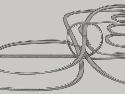 Acrobatic track Low-poly 3D model