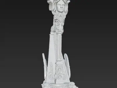 Angel Inspired Concert Harp Statue 3D model