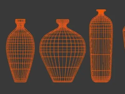 27 SIMPLE VASES Low-poly 3D model