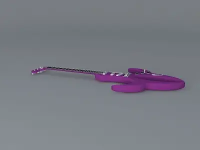 Purple alien guitar Free 3D model