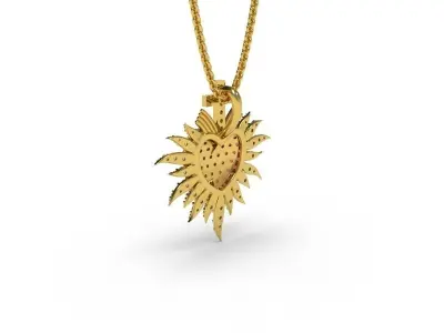 Sacred Heart Pendant - Jewelry - 3D - PG-211 3D print model