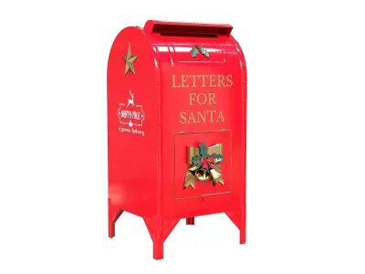 Christmas Mailbox Letters For Santa Low-poly 3D model
