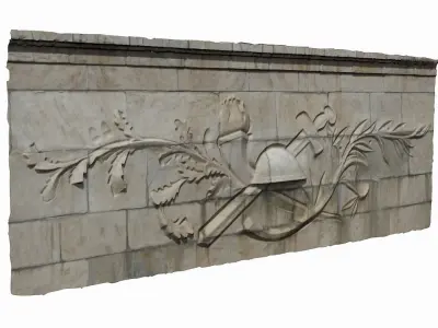 Relief Wall Low-poly 3D model