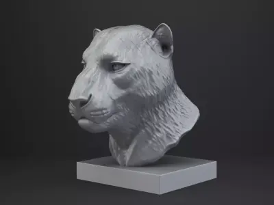 Leopard Bust - Animal Figurine 3D print model