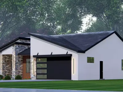 Contemporary American Home Architectural Visualization  3D model