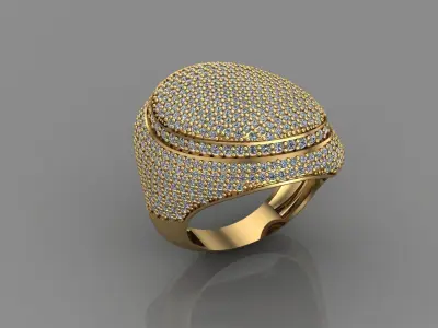 STL 3DM Print Ready Women Diamond Ring Lightweight Printable  3D print model 26
