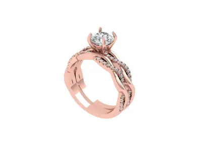 Solitair Ring Bridal Set 3D print model