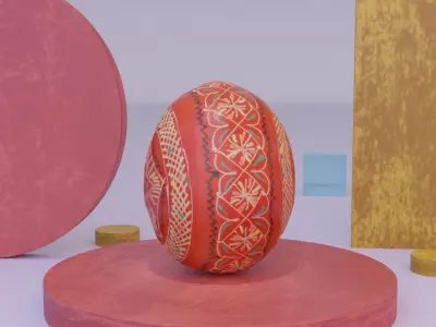 Easter egg 01 Low-poly 3D model